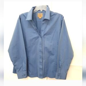 INVESTMENTS II Gold Label Non-Iron Women's Blue Dress Shirt 20W